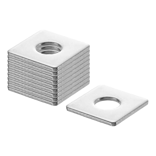 uxcell 20Pcs 1" Square Plate Washer for 3/8" Bolt, 304 Stainless Steel Bearing Plate Flat Washers Spacer Gasket for Machinery Repair, Outdoor Construction (0.08" Thick)