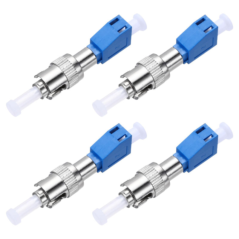QUARKZMAN Fiber Optic Coupler ST to LC Single Mode Simplex Fiber Cable Adapter Fiber Optic Converter Plug for Network Internet, Pack of 4 | Single-mode Unidirectional, For Optical Cables