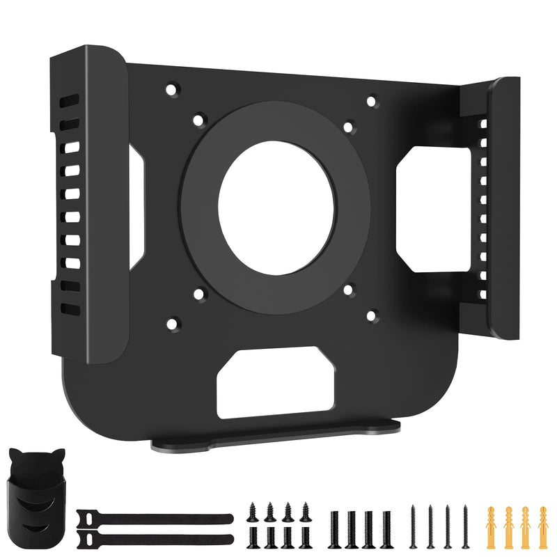 Mount for Mac Mini M1 M2 VESA Monitor/Wall/Under Desk Mount for Mid 2011 to 2023 M1 M2 Anti-Scratch Metal Bracket Compatible with Mac Mini CPU with Remote Holder Black
