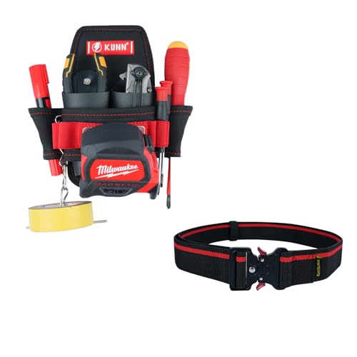Small Tool Pouch with Belt Clip & Work Belt 2-Inch Wide Quick Release Buckle
