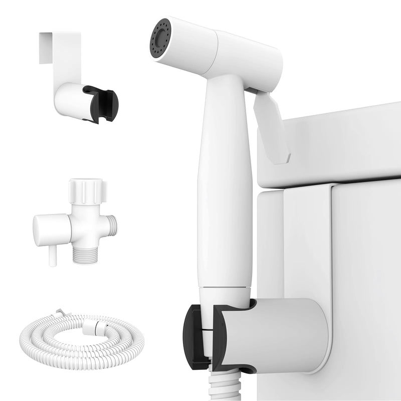 Arofa Matte White Bidet Sprayer for Toilet, Handheld Jet Sprayer Adjustable Water Pressure Muslim Shower with Bidet Hose, Bidets Faucet for Existing Toilets Cloth Diaper Spray for Baby/Feminine Wash 1 Pack