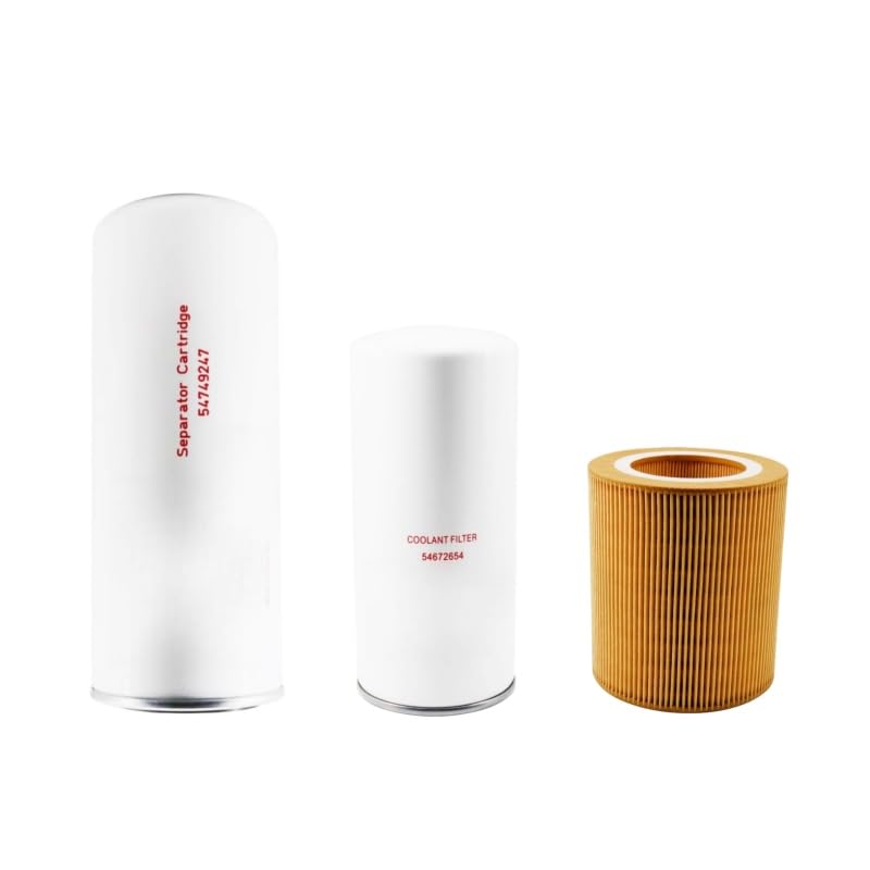 Filter Kit, Oil Filter 54672654 Air Filter 89295976 Oil Separator 54749247 Compatible With Ingersoll Rand Screw Air Compressor UP6-15 UP6-30