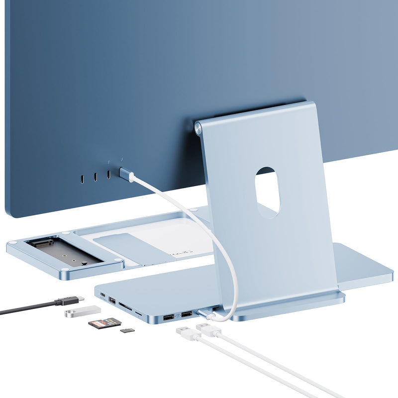 USB C Hub for iMac 24 inch 2021 2023 2024, 8 in 1 iMac USB Hub with M.2 SSD Expansion (SSD Not Included), USB A/C 3.2 10Gbps, 2 USB A 2.0, SD/TF, iMacM1 M3 M4 Slim Dock Accessories