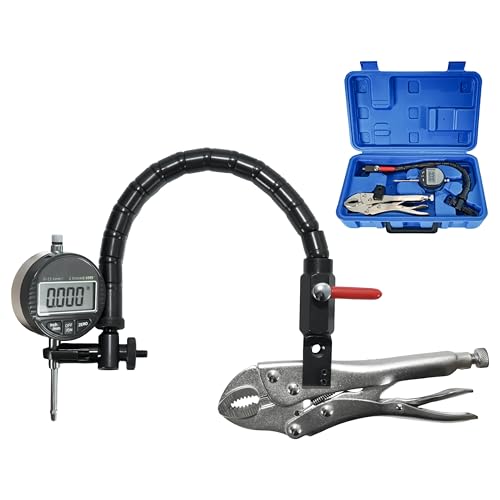 HFS(R) Disc and Rotor/Ball Joint Gage Set 0-1" Digital Dial Indicator 360° Flexible Stem Holder Locking Plier Automotive Measurement Tool Digital Dial Indicator Set