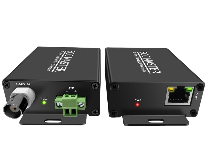 IP Extender Over Coax Kit, BNC UTP to 10/100Base-TX LAN Port Ethernet Extender Set Over Coaxial Cable (EoC) for IP Security CCTV Cameras,Up to 1640FT (POE300)