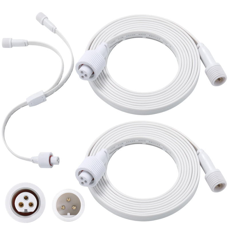 6.2Ft 2Pack Extension Cable for Go-vee Permanent Outdoor Lights Pro, Y-Shaped Cable Waterproof Extension Cord Compatible with Go-vee H706A H706B H706C