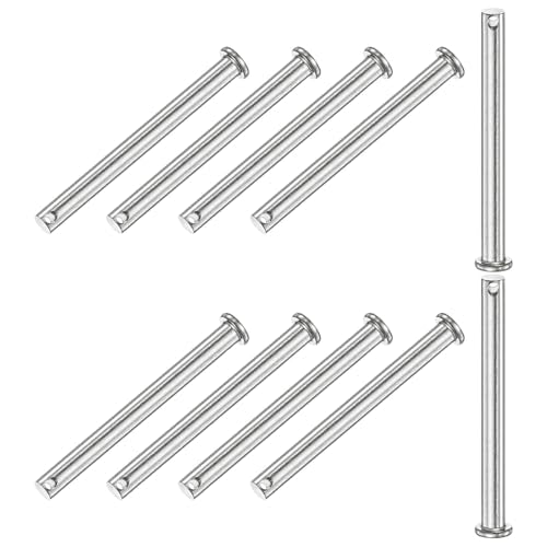 M METERXITY 10-Pack Single Hole Clevis Pins, M8 x 100mm 304 Stainless Steel Flat Head Clevis Pins for Mechanical Linkage/Trucks/Lawn Mower, Link Hinge Pin Reusable M8x100mm