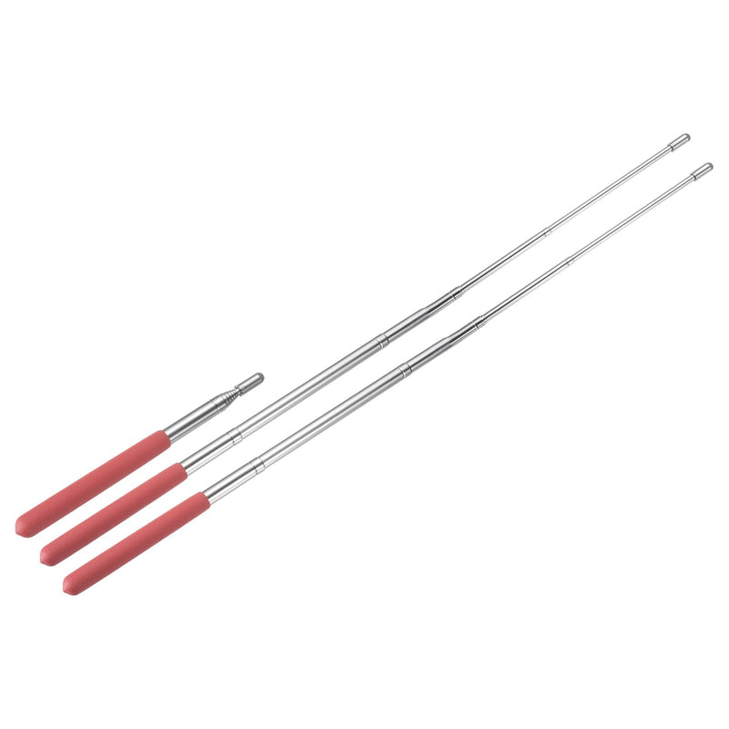MECCANIXITY 3pcs Telescopic Teachers Pointer Teaching Pointer Stick 39 Inch Retractable Extendable Pointer for Classroom Whiteboard Office Presentation Pointers, Red