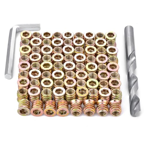 200 Pcs 5/16"-18x15mm Threaded Inserts for Wood for Furniture Reinforcement 200