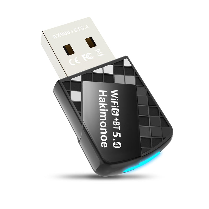 2-in-1 USB AX900Mbps WiFi 6 Bluetooth Adapter for PC, Latest Bluetooth 5.4 Wi-Fi 2.4G/5GHz Dual Band Wireless Network Dongle for Windows 11 10 Laptop Desktop, Plug n Play w/Built-in Driver