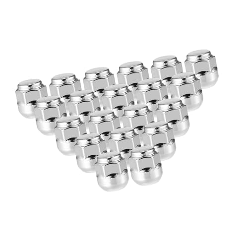 20 Pcs Wheel Lug Nuts Compatible for Honda Odyssey for Honda Pilot, Durable Chorme Plated M14x1.5 Carbon Steel Silver Tone Tire Lugnuts Item Replacement