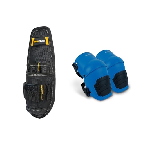 MELOTOUGH Small Tool Holder, Min Work Organizer Tool Pouch and Knife Holder with Snap Clip, Knee Pads for Work,Construction,Flooring,Gardening-Comfortable and Flexible(Blue)