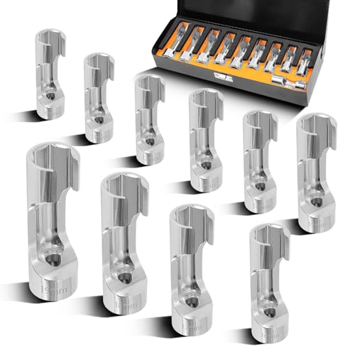 10PCS 10-19mm 3/8"Drive Diesel Injector Fuel Line Socket Wrench Set