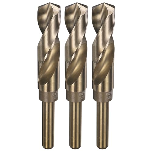 uxcell 3pcs 7/8" M35 Cobalt Twist Drill Bits, High-Speed Steel Jobber Drill Bit for Stainless Steel, Hardened Metal, Cast Iron, Aluminum, Copper, Soft Alloy Steel, Wood, Plastic 7/8" 3
