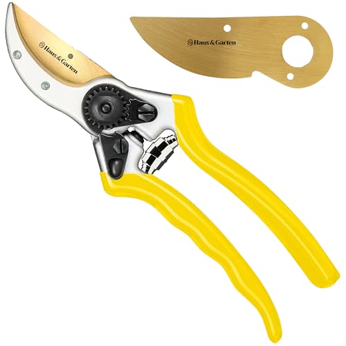 Haus & Garten ClassicPRO Titanium Bypass Pruning Shears and Replacement Blade Bundle