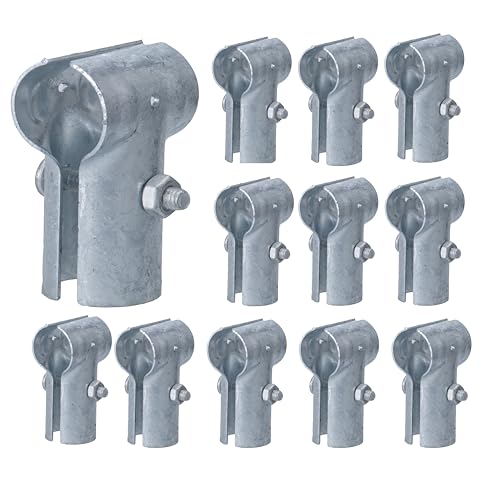 Fence T Clamp Galvanized Steel End Rail Clamps 1-3/8" x 1-3/8" (Set of 12) Set of 12