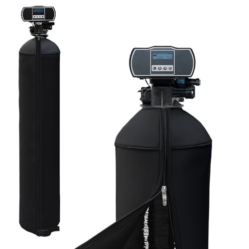 9x48 Inch Water Softener Tank Jacket - Insulated 3.5mm Neoprene Slip Sleeve to Prevent Sweating, Heavy-Duty Outdoor Water Softener Cover,Black Black 9''D x 48''H
