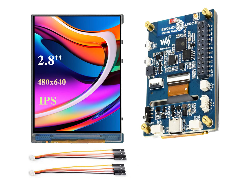 ESP32-S3 2.8inch Display Development Board, 480×640, IPS LCD, 32-bit LX7 Dual-Core Processor, Supports W-F-i & Blue-Too-th, ESP32 with Display (No Touch)