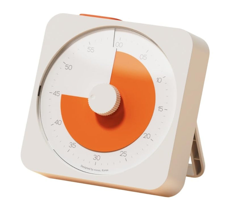 mooas Visual Timer for Kids & Adults, 60 Minute Analog Countdown Timer for Classroom School, Homeschooling, Silent Visual Timer for Study ADHD Pomodoro Time Management Battery Operated (Orange)