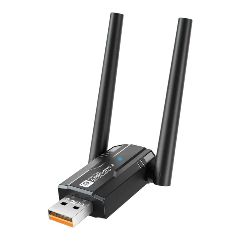 Wireless USB WiFi 6 with Bluetooth 5.4 Adapter Dual Antennas 5G/2.4G WiFi Adapter for Desktop PC MacBook Laptop Windows11/10 Wireless Network, Driver Free