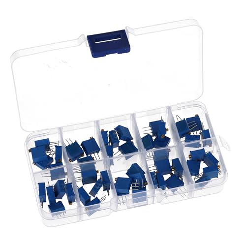 AZDelivery 3296W Trimmer Potentiometer Set - 12 Values, 60 Pieces (500? to 1M?) - High Precision Linear Potentiometer for Electronics Projects - Contains 1K, 10K, 100K Ohm and More