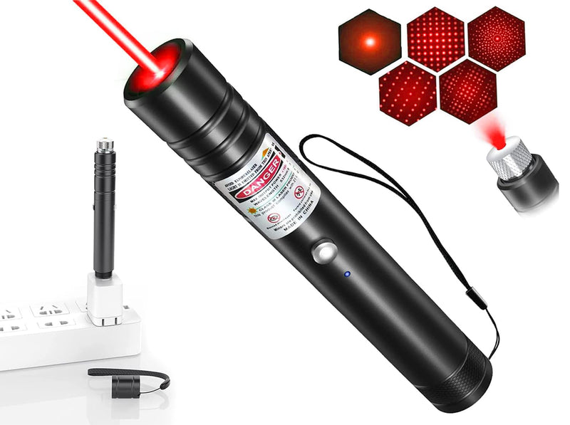 IVVTRYI Red Laser Pointer USB Charging Office Teaching Flashlight Laser Pointer Cat Toy Indoor Training Cat