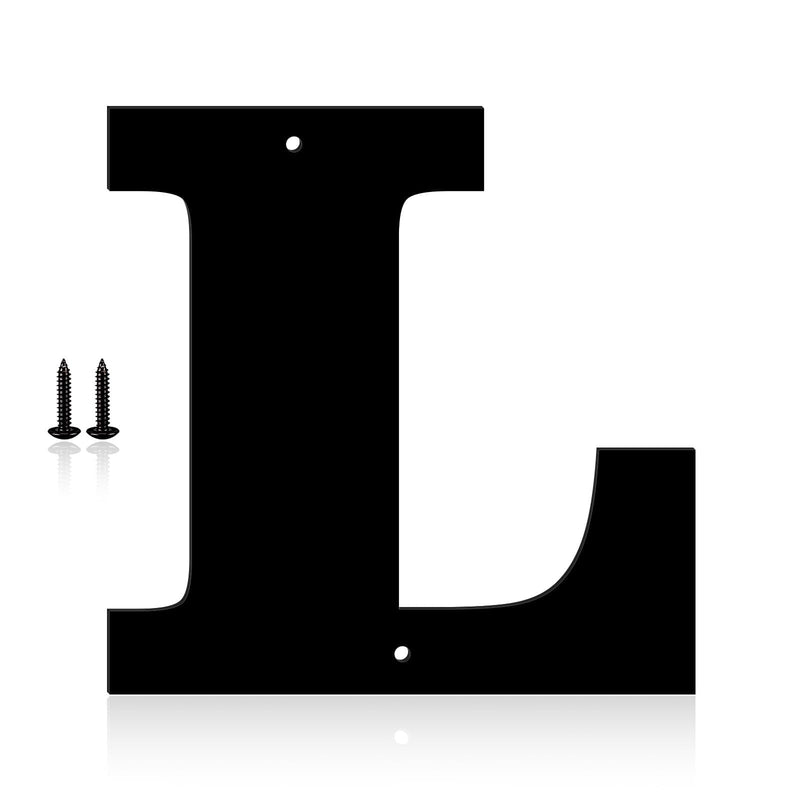 12 Inch Metal House Numbers, House Address Letters and Numbers for Outside Signs, Metal Letters Door Numbers Signage Street Address Plaque for Garden Door Mailbox Decor (Letter L) Black L 12 Inch