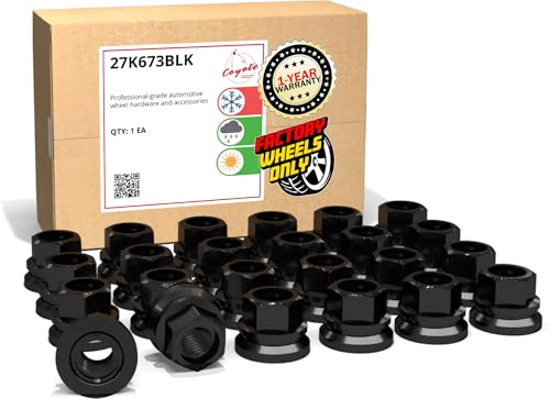 Wheel Accessories Parts 24 Pcs M14x2 Thread OEM Style Lug Nuts 0.90" Long Black 13/16" 21mm Hex Fits Ford F-150 Expedition ｜ Lincoln Navigator F81Z-1012-A ｜611-196