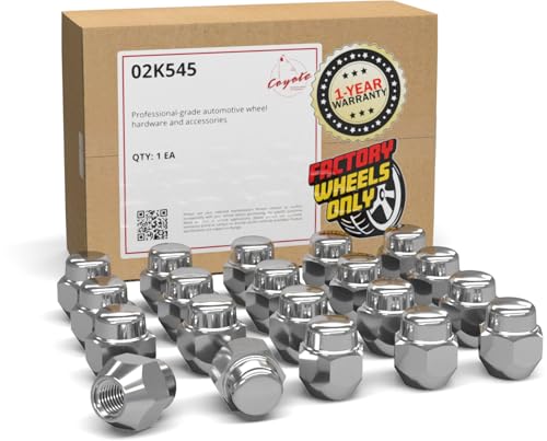 Wheel Accessories Parts 20 Pcs M12x1.5 12x1.5 Thread OEM Style Lug Nuts 1.2" Long Chrome 13/16" 21mm Hex Fits Hyundai Elantra | KIA Forte Stinger | Mazda CX5 3 Outlander | MB579233 | 611-141 20 Pack
