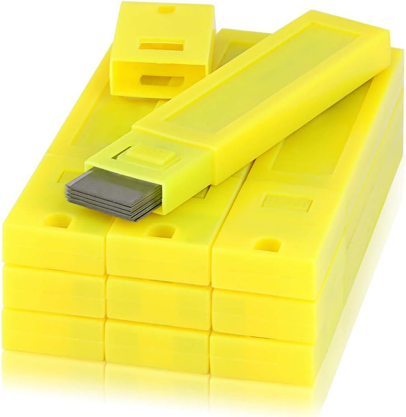 Scraper Blades 4 Inch, 200PCS Replacement Scraper Blades Carbon Steel Razor Blade for Scraper Yellow Shell