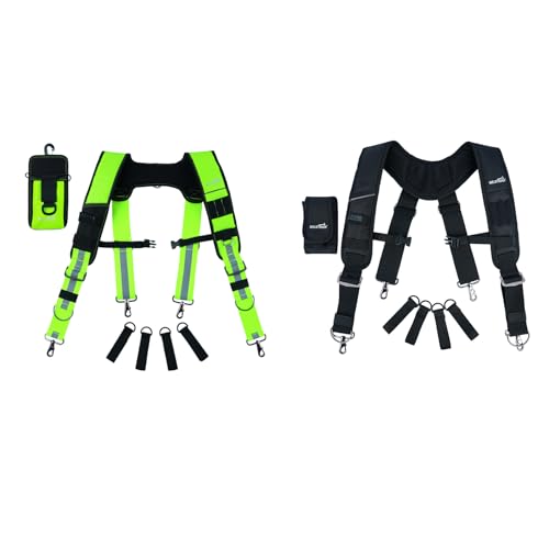 MELOTOUGH 2 PCS Tool Belt Suspenders Construction Bag Suspenders Heavy Duty Padded Work belt Suspenders for Carpenter/Electrician/Roofing/Farmer work Suspension Rig