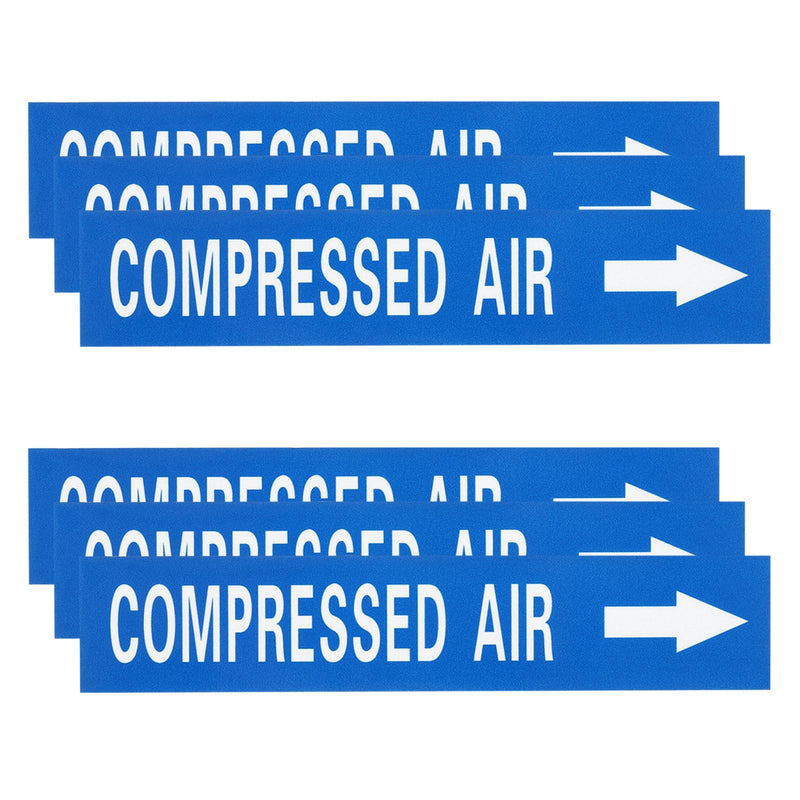 [Australia - AusPower] - MECCANIXITY Self-Stick Compressed AIR Sticker Pipe Flow Arrow Marker 1-3/5 x 8 Inch Pipe Identification Marking Labels Right-Pointing for Air Compressors White on Blue, Pack of 30 White/Blue 