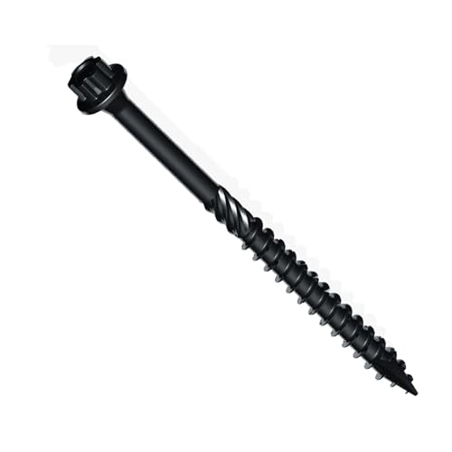 Phillips Exterior Timber Screws (Size #14 x 14) - Self Tapping Wood Screws for Decks and Fences, Black Rust Resistant Coating Includes MTS-X9 Socket (25 Pieces) 14x14" 25 Pieces