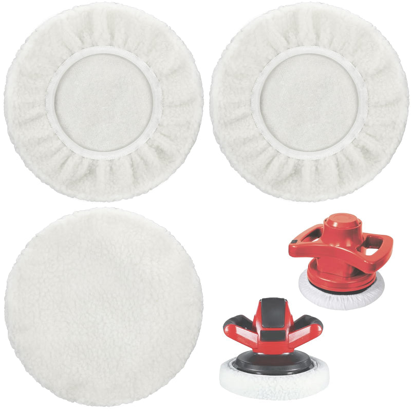 Set of 3 Lambswool Polishing Covers for Einhell Cordless Car Polisher CE-CB 18/254 Li, CC-PO 90, for 220 mm - 250 mm Polishing Machines Set of 3