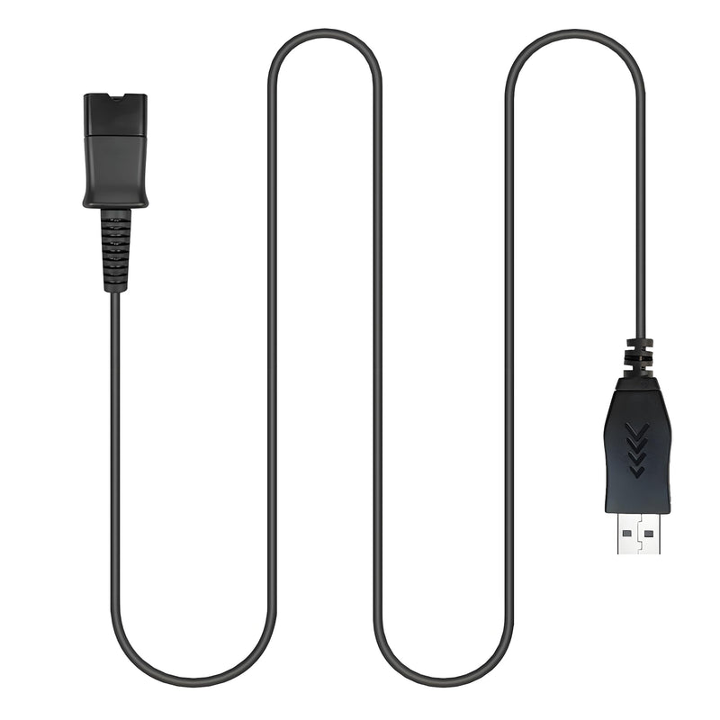 USB Headset Adapter Quick Disconnect QD Cable to USB A Plug Adapter External Sound Card Converter for Plantronics QD Wired Headset to Computer Laptop PC VOIP Softphone