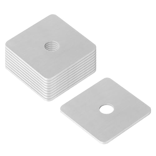 10 Pack Stainless Steel Square Washers for 3/8" Bolt,1/8" Thick