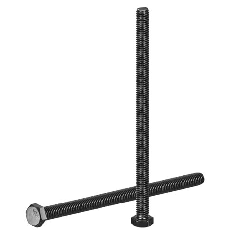 uxcell 20Pcs 3/8-16 x 6 Hex Head Bolts, 304 Stainless Steel Fully Threaded Hex Head Screw, Black Oxide Finish, Hex Bolts for Construction, Machinery Manufacturing, Black 3/8-16 x 6" 20