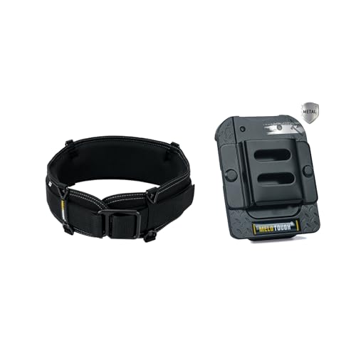 MELOTOUGH Padded Tool Belt,Adjustable Waist 30''-43''(SM)+Drill Holder for Tool Belt,