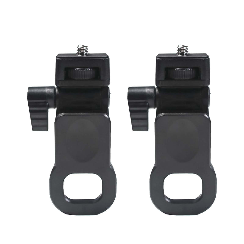 2 Pack Fill Light Clip，Ring Light Clip Adpater Replacement，Selfie Light Clip Mount Holder with 1/4 Screw Universal Connector for Phone Tripod Tablet Laptop Video Live Stream(Black)