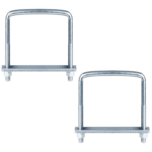 2 Pcs 6 Inch Wide Square U-Bolt, 1/2" x 6" x 7-1/8" 1/2" x 6" x 7-1/8"