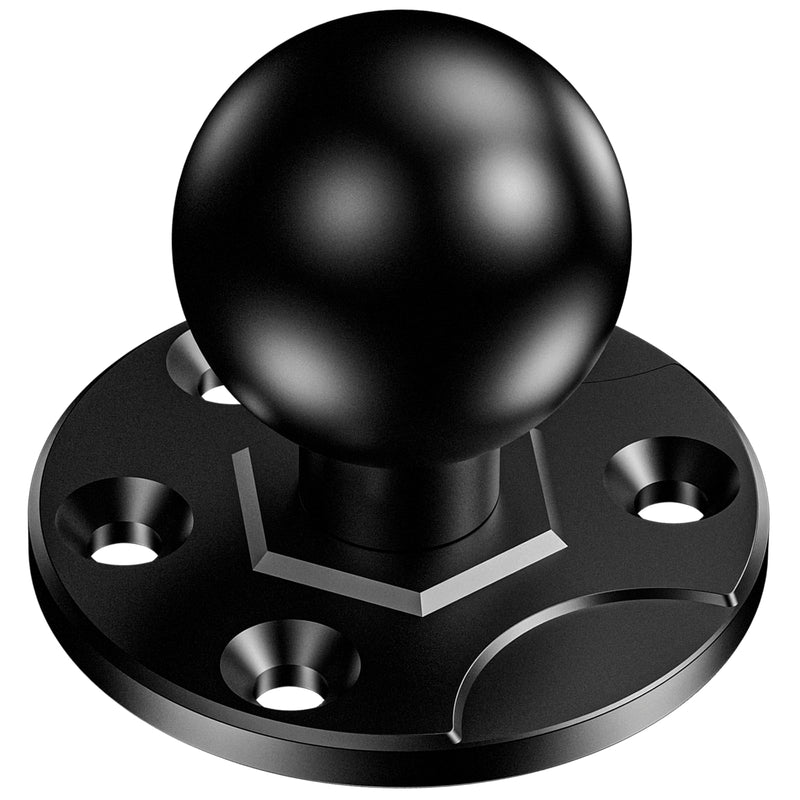 2.25" Ball Mount Base with Aluminum Alloy Large Round Plate, Universal Fish Finder Mount Marine Electronic Mounting Base, Compatible with RAM Mounts D Size 2.25" Ball Double Socket Arm