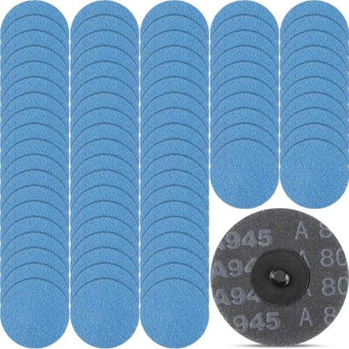 Landical 150 Pcs 3 Inch 80 Grits Sanding Discs Quick Change Zirconia Lock Sanding Disc for Die Grinder Surface Strip Grind Polish Finish Burr Rust Paint Removal