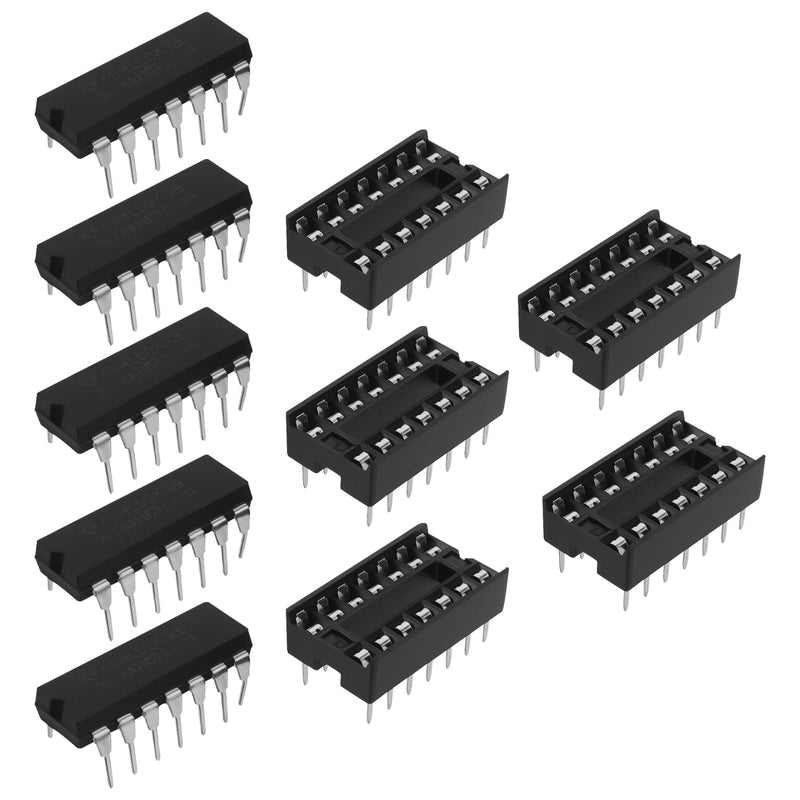 5 Sets SN74AHCT125N Quad Bus Buffer Three State Outputs Chips with Sockets for Digital Circuits Buffering