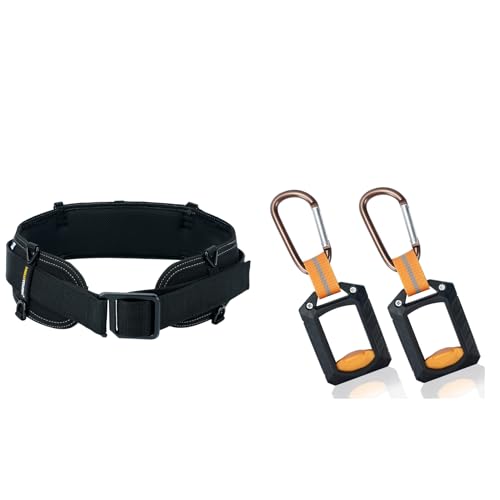 Padded Tool Belt,Heavy Duty Tool Belts with 4 Suspenders Rings and 4 Hang Rings,2pcs Zip Tie Holder,Zip Tie Organizer for Zipties Arrangement