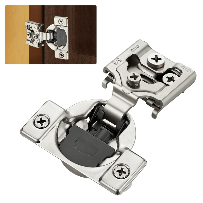 10 Pack (5 Pairs) 5/8" Overlay Soft Close Cabinet Hinges, Satin Nickel Stainless Steel Concealed Hinges with 3D Self-Closing for Face Frame Doors & Kitchens 5/8 inch overlay 10