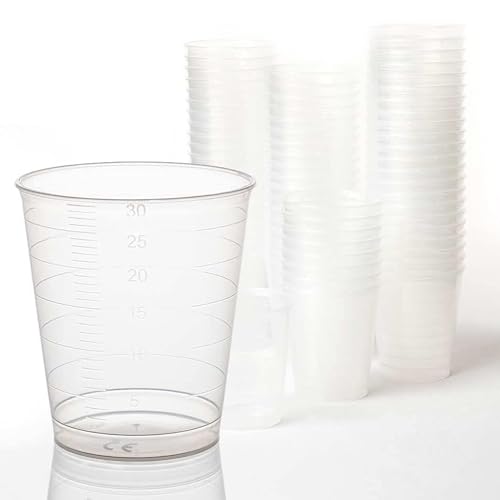 80 x 30 ml Shatterproof Shot Cups Medication Measuring Cups (Transparent) Transparent 80 Stück