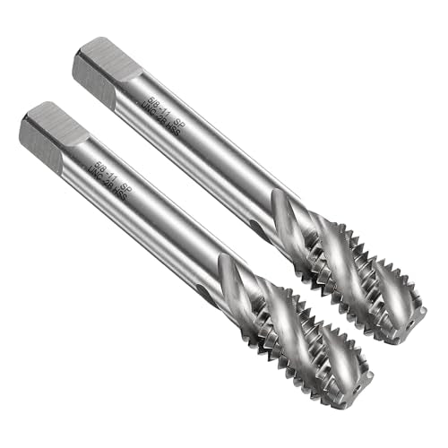 uxcell 2pcs Spiral Flute Thread Taps 5/8-11 UNC 2B Machine Threading Tap Bit, Uncoated Screw Tapping Repair Tool, M2 High-Speed Steel (HSS)