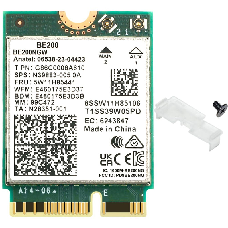 BE200NGW WiFi 7 Wireless Card, M.2 NGFF,WiFi 7 BE200 Tri-Band Network Adapter with 8774Mbps Speed and BT5.4 WiFi Card for PC,Not Support AMD for Windows 10/11