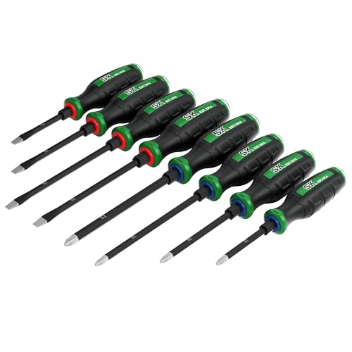 SK 8-Piece Screwdriver Set Heavy Duty, Demolition Screwdriver, S2 Steel 8PC