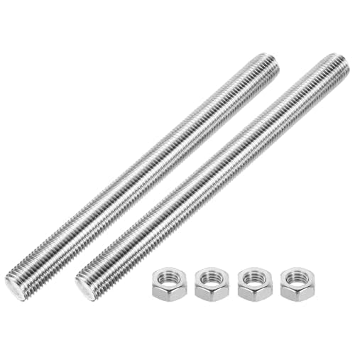 MECCANIXITY Fully Threaded Rod M22 x 250mm 2.5mm Thread Pitch 304 Stainless Steel Right Hand Threaded Rods Bar Studs Long Threaded Screw with Screw Nuts 2 Pack M22x250mm